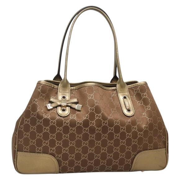 GUCCI GG Canvas Pretty Tote Bag Gold Tone - Picture 1 of 16